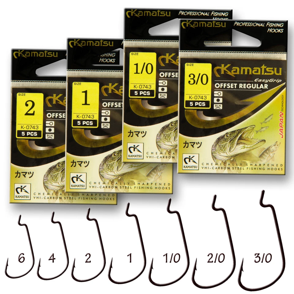 Offset Hooks Wide Gap Weedless  Worm Hooks Pike Perch Soft Lures Fishing - Image 1 of 4