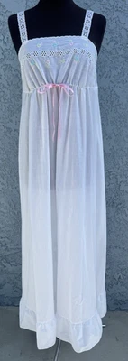 Vintage Lorraine maxi slip and Robe Nightgown embroidered Sz XS - Image 1 of 4