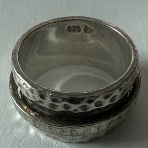 Silpada Sterling Silver 925 Designer Signed Spinner Band Ring Hammered size 9 - Picture 1 of 4