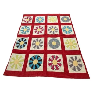 Antik Vintage Dresdner Teller Quilt handgenäht Patchwork Landhaus Landhaus - Bild 1 von 14