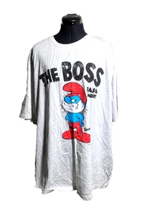 The Smurfs T-shirt Men Papa Smurf The Boss White Short Sleeve Size XXXL - Picture 1 of 12