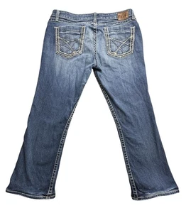 BKE Kate Jeans Womens 33x26 Stretch Bootcut Distressed Embroidered Pockets - Picture 1 of 17