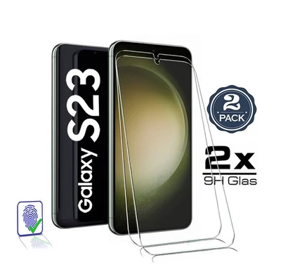GUGAR 2X für Samsung Galaxy S23 5G - Panzerfolie Echt Glas Vollkleber 9H Schutzglas