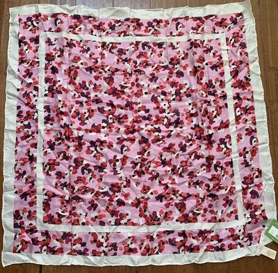 NUEVO CON ETIQUETAS KATE SPADE 100% SEDA BUFANDA CUADRADA 33”X33” KS1001314 Pink Sky Foto 1 de 4