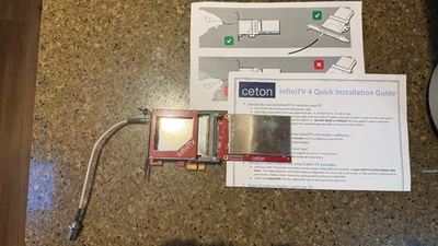 Ceton InfiniTV 4 CableCard TV Tuner PCIe with Coax Cable Adapter 5101-DTC04IN - Image 1 of 3