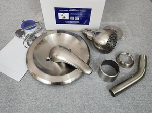 Jones Stephens Gebürstetes Nickel Badezimmer Dusche Verkleidung Nur Einhand Box beschädigt - Bild 1 von 4