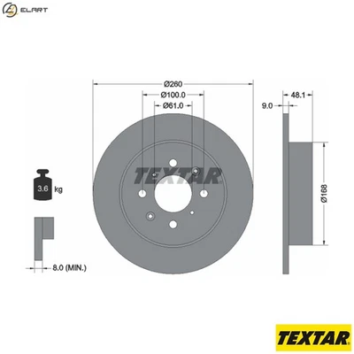 2x BRAKE DISC 92125403 FOR HONDA CIVIC/VII/Hatchback/FERIO D14Z4/D14Z6 1.4L 4cyl - Image 1 of 4