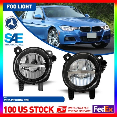Pair LED Fog Light for BMW 3/4 Series 320i 328i 330i 335i 430i 435i 440i Clear - Image 1 of 4