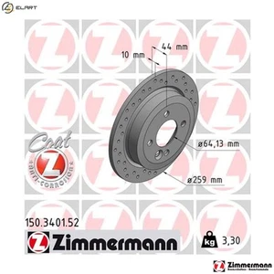 2x BRAKE DISC 150.3401.52 FOR MINI W17 D14 /1ND 1.4L N12 B14 A 1.4L9HZ 1.6L - Picture 1 of 9