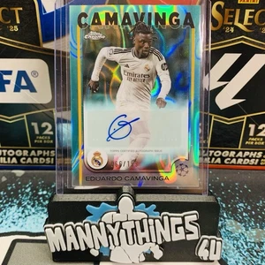 2025 Topps Chrome UEFA Eduardo Camavinga Aqua Lava Auto 66/199 Real Madrid 🔥 - Picture 1 of 4