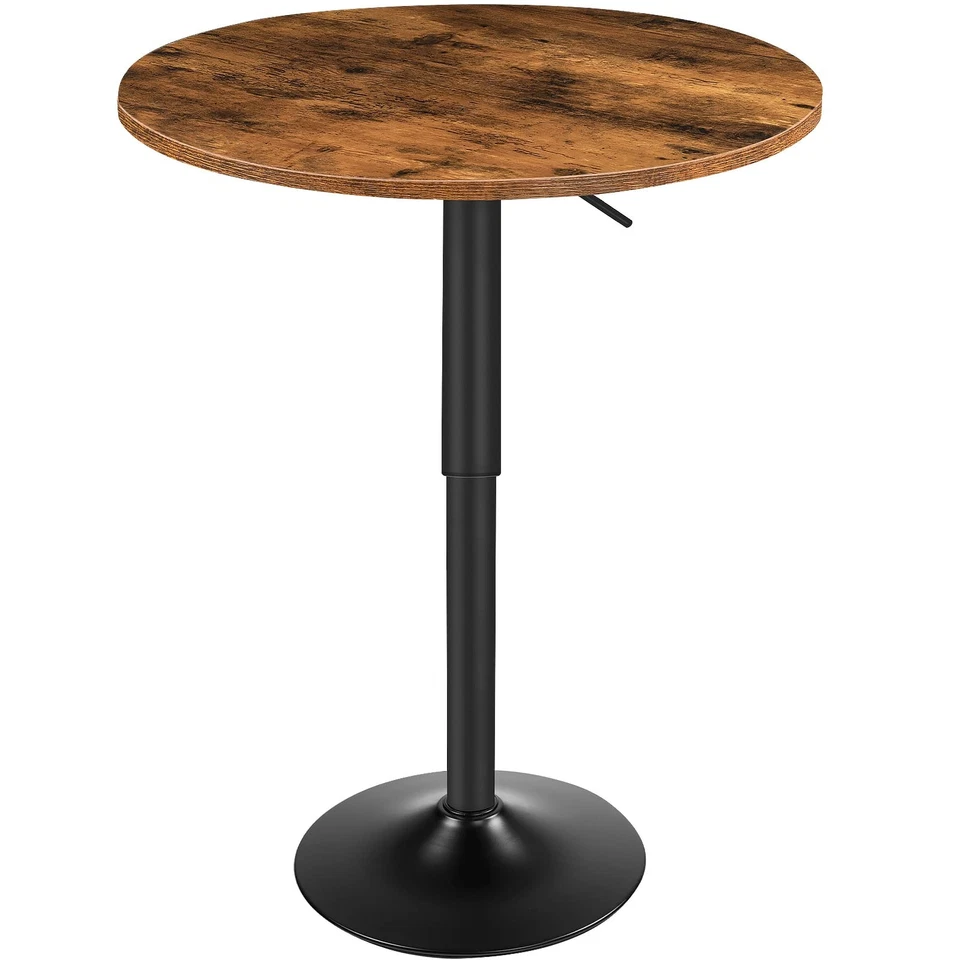 HOOBRO Bar Table Height-Adjustable Round Pub 27-35.4 Inches Cocktail with
