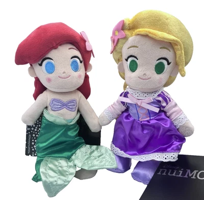 Disney Princess Rapunzel Ariel nuiMOs Plush Doll Set of 2 Japan Fast Ship - Image 1 of 4