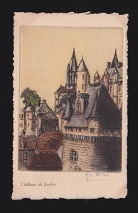 Château de Loches, Frankreich. Radierung 1920er Jahre. Signiert. 9 cm x 14 cm - Bild 1 von 2