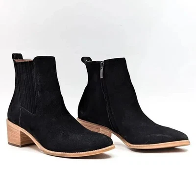 Botas de tornozelo femininas Paul Green preto Sante Western Chelsea camurça 7.5 Reino Unido 10 EUA - Imagem 1 de 4