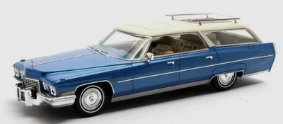 wonderful modelcar 1/43 CADILLAC DEVILLE WAGON  1972 - bluemetallic/creme - lim. - Image 1 of 2