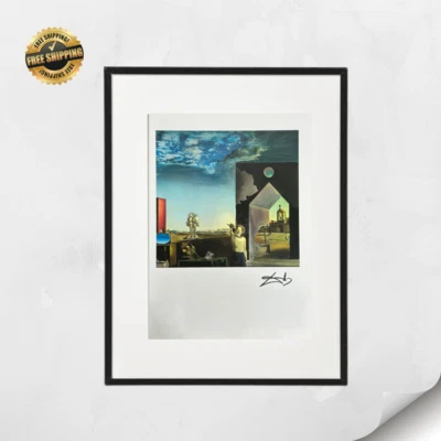 Impresión artística vintage firmada facsímil de Salvador Dalí 1974 - Suburbios del paranoico Foto 1 de 4