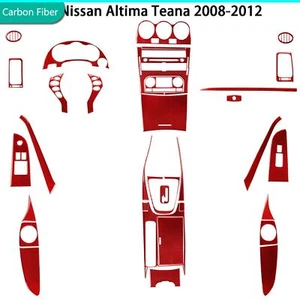 35Pcs Red Carbon Fiber Interior Dash Trim Kits For Nissan Altima Teana 2008-2012 - Picture 1 of 21