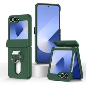 For Samsung Z Flip6 Flip5 Shockproof Ring Stand Credit Card Slot Case Cover - Picture 1 of 29
