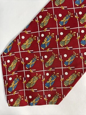 Vintage Paul Fredrick Golf Wide Silk Necktie Tie Italian Silk USA 4” X 56” - Image 1 of 4