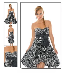 PRECIOUS FORMAL 👗 $299 10 BLACK WHITE CRUISE PARTY COCKTAIL SHOWER PROM DRESS - Imagen 1 de 5