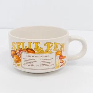 Vintage Ceramic Recipe Soup Bowl Cup Mug American “Split Pea” With Handle - Picture 1 of 15