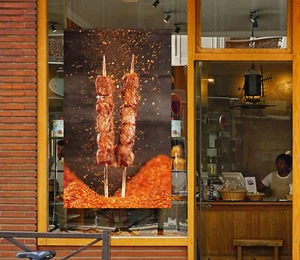 3D Grill Kebab Shop BBQ I293 Fenster Aufkleber Vinyltapete Wandbilder Coco - Bild 1 von 11
