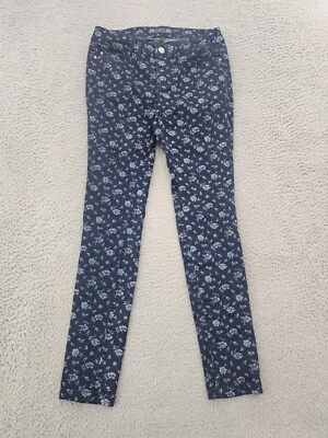 VO Virgin Only Jeans Womens 27 Blue Floral Skinny Stretch Denim 26x28 - Image 1 of 4