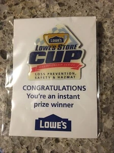 Top Driver Pin - Lowes Store Cup - Enamel Lapel Pin, Gold Cup Pin back Button - Picture 1 of 6