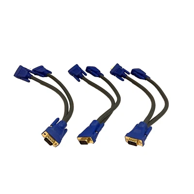 C2G Ultima One HD15 Male To-Two HD15 Female SXGA Monitor Y-Cables 1ft. cord blue - Image 1 of 4