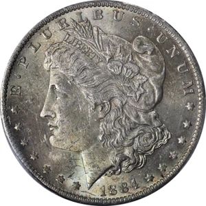 1884-O Morgan Silber Dollar 1 $ - PCGS MS62 - Cool Green Toning - Bild 1 von 4