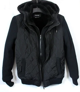 FIRETRAP XS Fleece gefütterte Puffa Typ Jacke schwarz Herren-Teenager zwei Reißverschlüsse-gebraucht - Bild 1 von 3