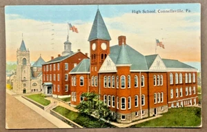 Connellsville PA View of the HighSchool about 1915 FREE SHIPPING - Picture 1 of 2