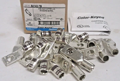 (Box of 25) Thomas and Betts Color-Keyed Copper Compression Lug #2 AWG 5/16 Hole - Image 1 of 4