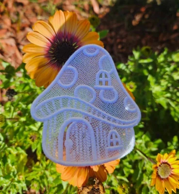 Embroidered Lace Mushroom House - image 1 of 2