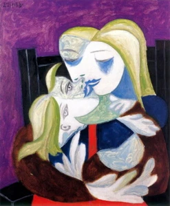 Oil Painting Reproduction,Femme et enfant ,Marie-Therese et Maya by Picasso P061 - Picture 1 of 1