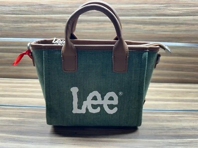 LEE джинсовой ткани холст мини сумка с короткими ручками/через плечо коричневый ручки Lee эмблема - Изображение 1 из 4