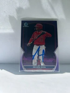 2023 Bowman Sapphire Nelson Rada 1st Purple Sapphire # 1 /25 AUTO IP In-Person - Picture 1 of 2