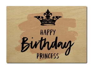 LUXECARDS POSTKARTE aus Holz HAPPY BIRTHDAY * 1 * Geschenk Spruchkarte Geburtsta - Bild 1 von 2