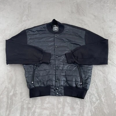 PRPS Chaqueta de Pista de Bombardero Hombres Grande Negra Bolsillos con Cremallera Cuello de Banda Diseñador Foto 1 de 4