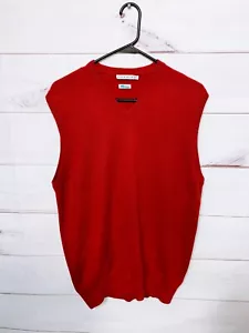 Peter Millar Mens Sweater Vest Size M Red V-Neck Sleeveless 100% Pure Cashmere - Picture 1 of 7