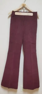 BEGED-OR Bis Women Burgundy Size 12 Bell bottom Pants Made in Israel VTG 70's - Picture 1 of 4