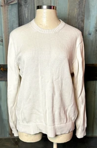 St. John's Bay White LS Knit Sweater XL 14 16 - Picture 1 of 4