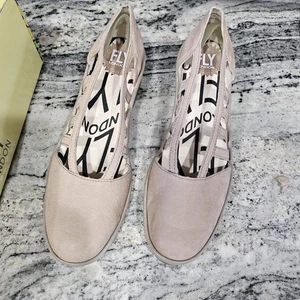 Fly London Payg Leder-Loafer taupe/pilz 9 Keilabsatz neu mit Etikett - Bild 1 von 6