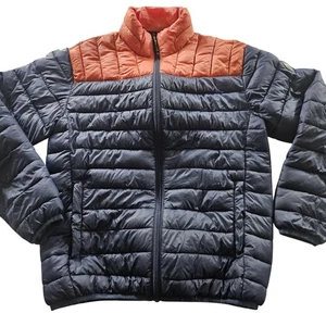Hawke & Co Jacket Mens Small Blue Orange Puffer Lightweight Quilted Full Zip - Picture 1 of 6