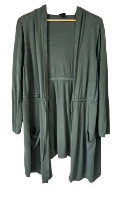 Blusa Torrid Super Soft Knits Anorak com Capuz Cinch Cintura Camadas Azul 4X - Imagem 1 de 4