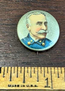 Almirante GEORGE DEWEY Guerra Hispanoamericana Pinback Botón Whitehead & Hoag - Imagen 1 de 2