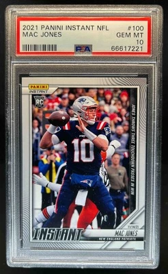 2021 Panini Instant NFL Mac Jones RC #/1,683 Rookie #100 Patriots PSA 10 - Image 1 of 2
