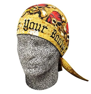 CAPSMITH DANBANNA DOORAG DELUXE SURRENDER YOUR BOOTY SWASHBUCKLER SKULL CAP - Picture 1 of 1