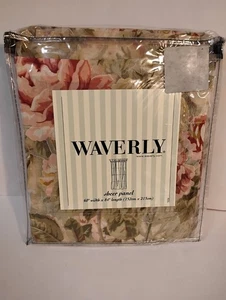 1 Vtg Waverly Sheer Panel Romantica Saga Floral Pink Roses Shabby Chic New - Picture 1 of 11