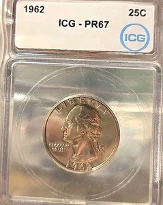 1962 WASHINGTON QUARTER ICG PF67 White Label - Picture 1 of 2